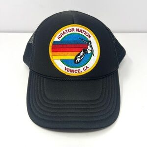 Aviator Nation Venice Patch Mesh Foam Trucker Hat Snapback Cap Black Genuine